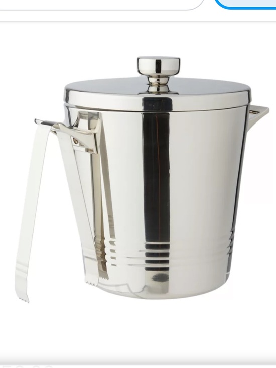 Godinger Other - Godinger Top Shelf Ice Bucket with Tongs and Lid - Stainless Steel